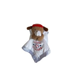 Carters Little Slugger Baseball Puppy Dog Baby Lovey Security Blanket Blue White